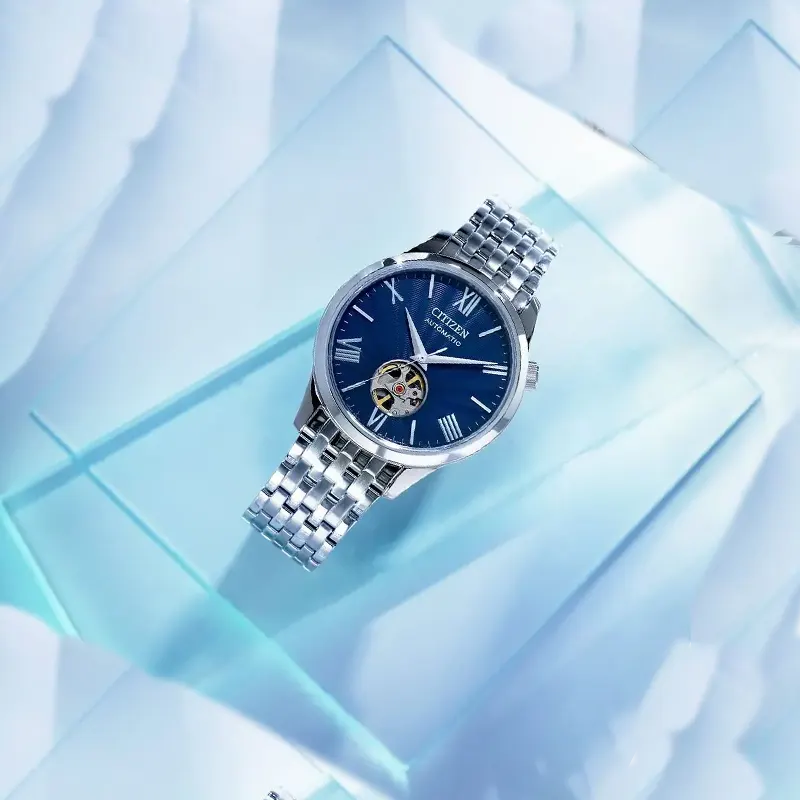 Citizen Automatic Open Heart Blue Dial Men’s Watch- NJ9130-84L